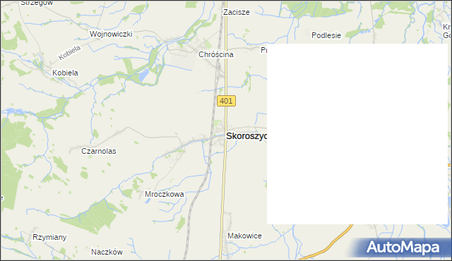 mapa Skoroszyce, Skoroszyce na mapie Targeo