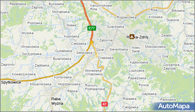 mapa Chabówka, Chabówka na mapie Targeo