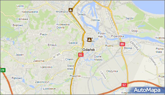 mapa Gdańska, Gdańsk na mapie Targeo