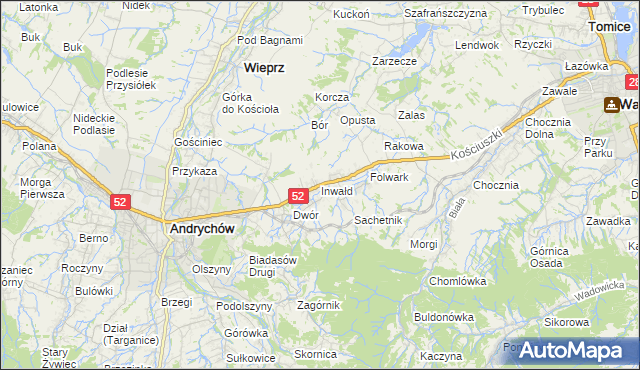 mapa Inwałd, Inwałd na mapie Targeo