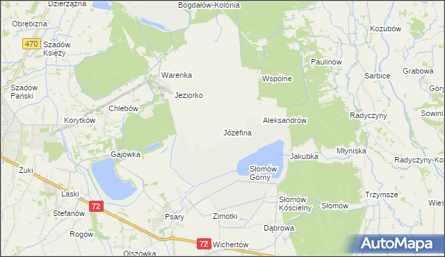 mapa Józefina gmina Przykona, Józefina gmina Przykona na mapie Targeo