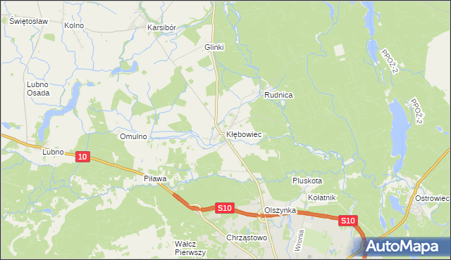 mapa Kłębowiec, Kłębowiec na mapie Targeo