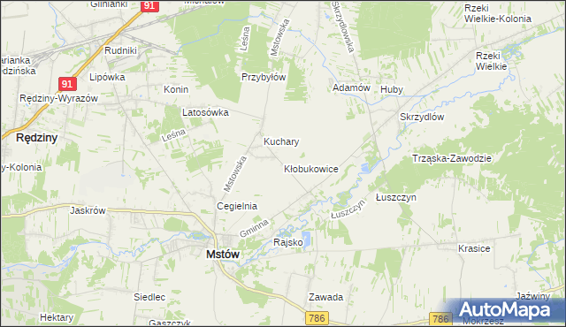 mapa Kłobukowice, Kłobukowice na mapie Targeo