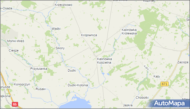 mapa Kropiwnica gmina Knyszyn, Kropiwnica gmina Knyszyn na mapie Targeo