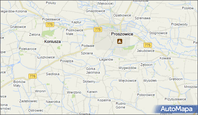 mapa Łaganów, Łaganów na mapie Targeo