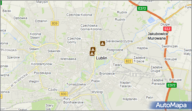 mapa Lublina, Lublin na mapie Targeo
