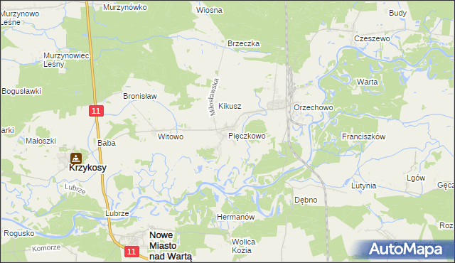 mapa Pięczkowo, Pięczkowo na mapie Targeo