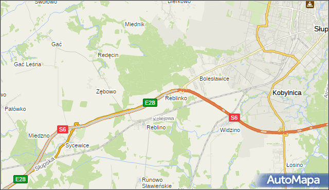 mapa Reblinko, Reblinko na mapie Targeo