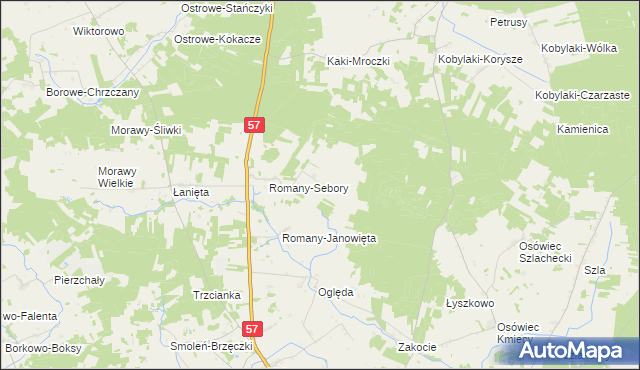 mapa Romany-Fuszki, Romany-Fuszki na mapie Targeo