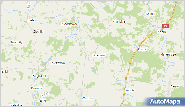 mapa Rzepniki, Rzepniki na mapie Targeo