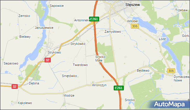 mapa Srocko Małe, Srocko Małe na mapie Targeo