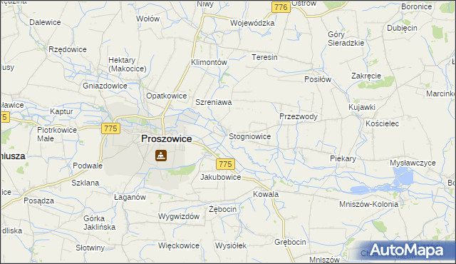 mapa Stogniowice, Stogniowice na mapie Targeo