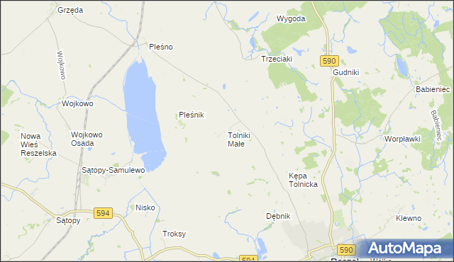 mapa Tolniki Małe, Tolniki Małe na mapie Targeo