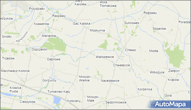 mapa Waliszewice, Waliszewice na mapie Targeo