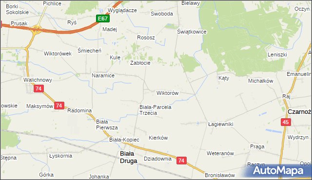 mapa Wiktorów gmina Biała, Wiktorów gmina Biała na mapie Targeo