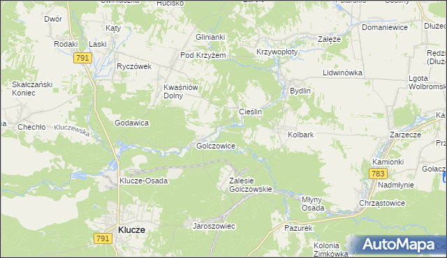 mapa Borek gmina Klucze, Borek gmina Klucze na mapie Targeo