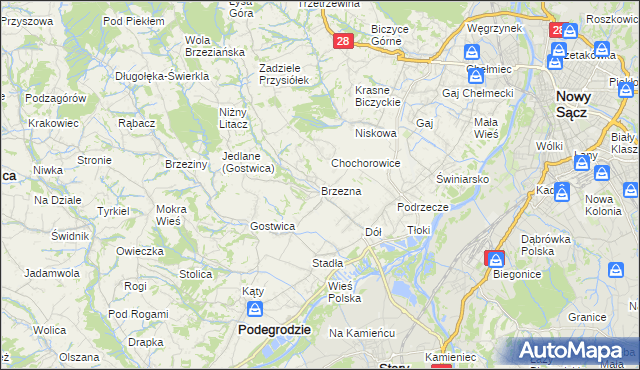 mapa Brzezna, Brzezna na mapie Targeo