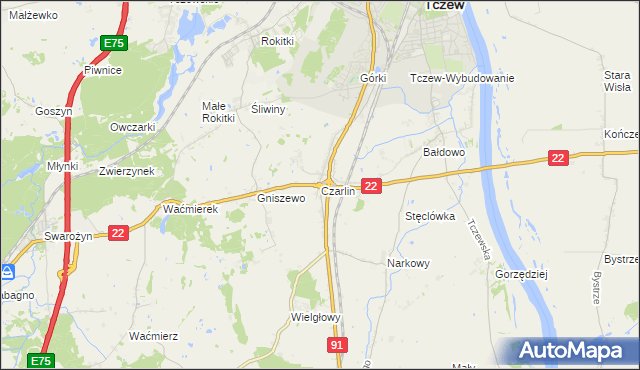 mapa Czarlin, Czarlin na mapie Targeo