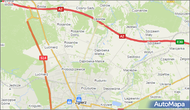 mapa Dąbrówka-Sowice, Dąbrówka-Sowice na mapie Targeo