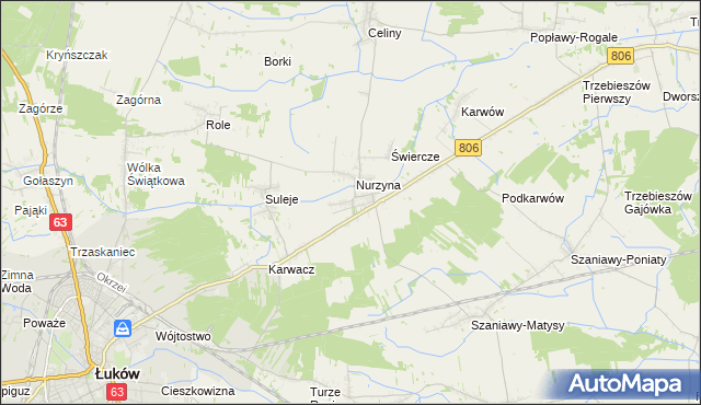mapa Dębowica gmina Trzebieszów, Dębowica gmina Trzebieszów na mapie Targeo