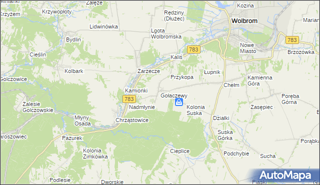 mapa Gołaczewy, Gołaczewy na mapie Targeo