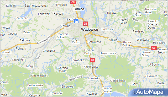 mapa Gorzeń Dolny, Gorzeń Dolny na mapie Targeo