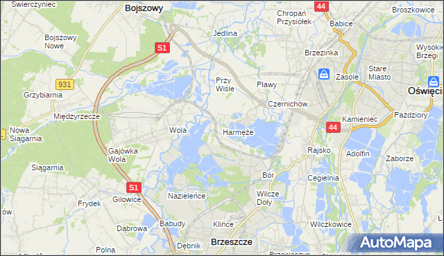 mapa Harmęże, Harmęże na mapie Targeo