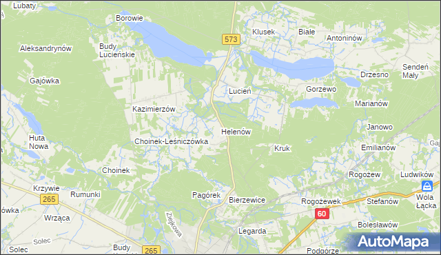 mapa Helenów gmina Gostynin, Helenów gmina Gostynin na mapie Targeo