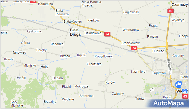 mapa Kopydłówek, Kopydłówek na mapie Targeo