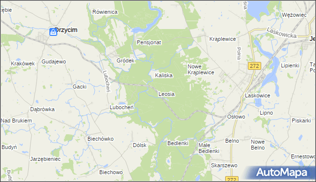 mapa Leosia, Leosia na mapie Targeo