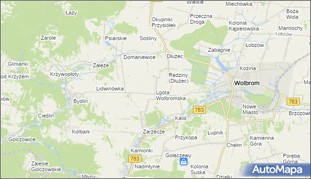 mapa Lgota Wolbromska, Lgota Wolbromska na mapie Targeo