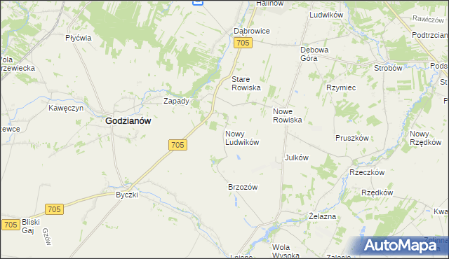 mapa Nowy Ludwików, Nowy Ludwików na mapie Targeo