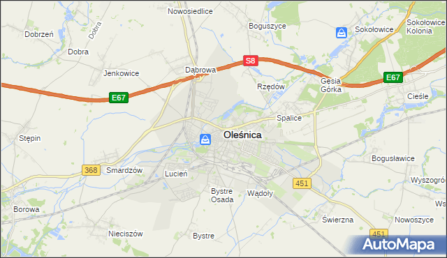 mapa Oleśnica, Oleśnica na mapie Targeo