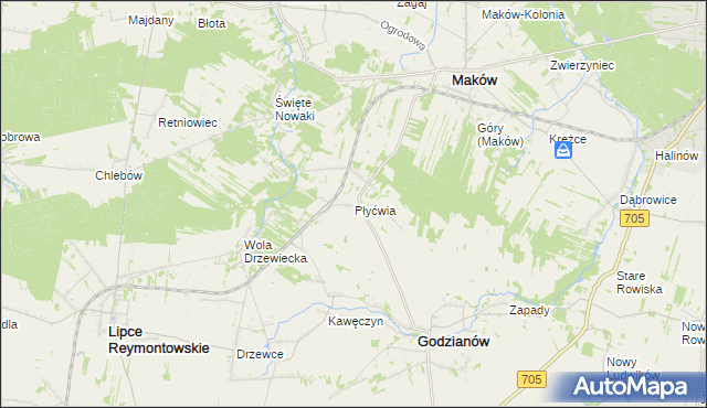 mapa Płyćwia, Płyćwia na mapie Targeo