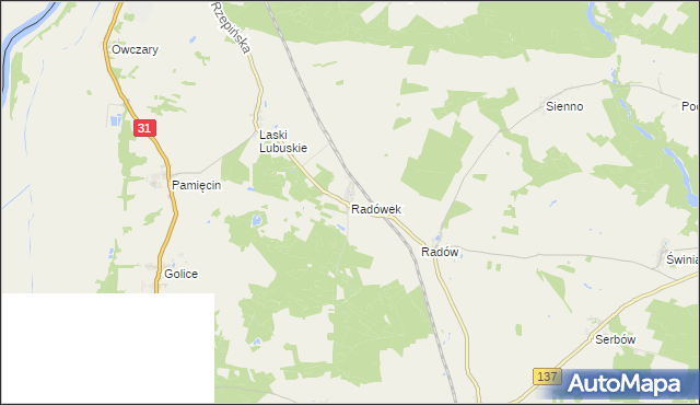 mapa Radówek, Radówek na mapie Targeo