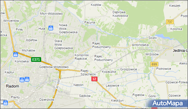 mapa Rajec Poduchowny, Rajec Poduchowny na mapie Targeo