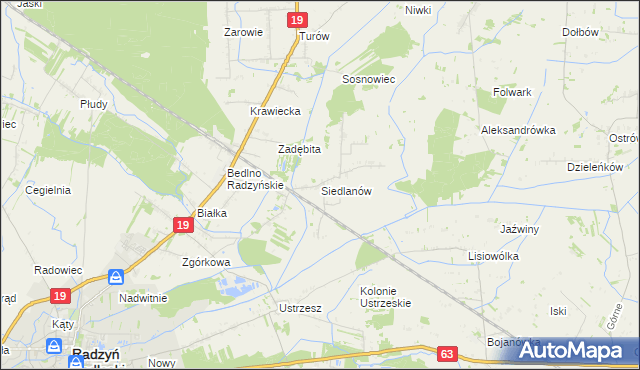 mapa Siedlanów, Siedlanów na mapie Targeo