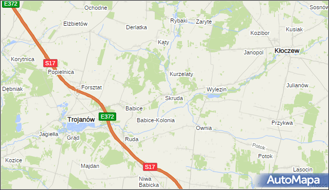 mapa Skruda gmina Trojanów, Skruda gmina Trojanów na mapie Targeo
