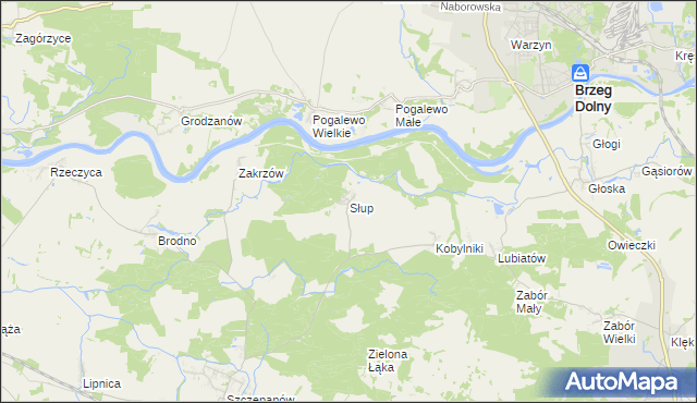 mapa Słup gmina Środa Śląska, Słup gmina Środa Śląska na mapie Targeo