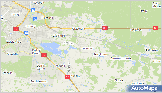 mapa Sobolewo gmina Supraśl, Sobolewo gmina Supraśl na mapie Targeo