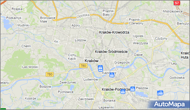 mapa Stare Miasto gmina Kraków, Stare Miasto gmina Kraków na mapie Targeo