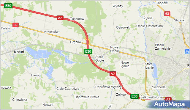 mapa Stare Opole, Stare Opole na mapie Targeo