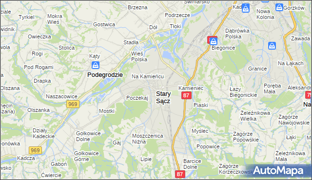 mapa Stary Sącz, Stary Sącz na mapie Targeo