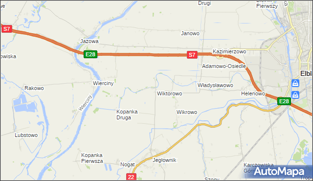 mapa Wiktorowo gmina Gronowo Elbląskie, Wiktorowo gmina Gronowo Elbląskie na mapie Targeo