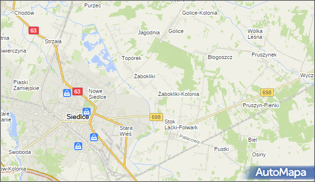 mapa Żabokliki-Kolonia, Żabokliki-Kolonia na mapie Targeo