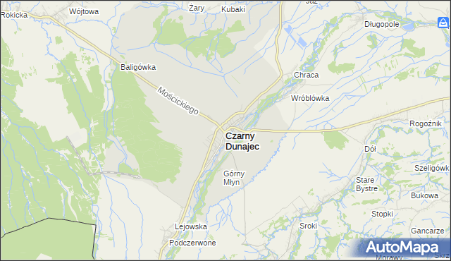 mapa Czarny Dunajec, Czarny Dunajec na mapie Targeo