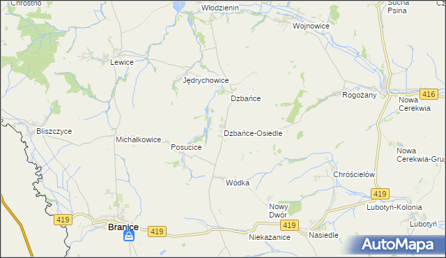 mapa Dzbańce-Osiedle, Dzbańce-Osiedle na mapie Targeo