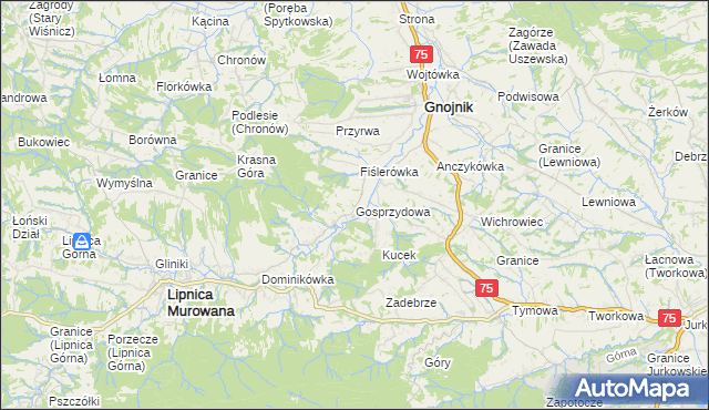 mapa Gosprzydowa, Gosprzydowa na mapie Targeo