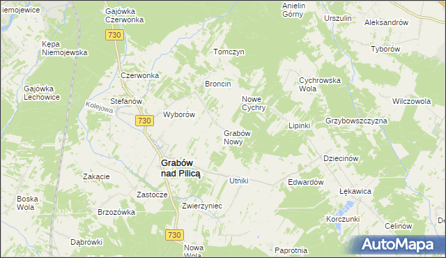 mapa Grabów Nowy, Grabów Nowy na mapie Targeo