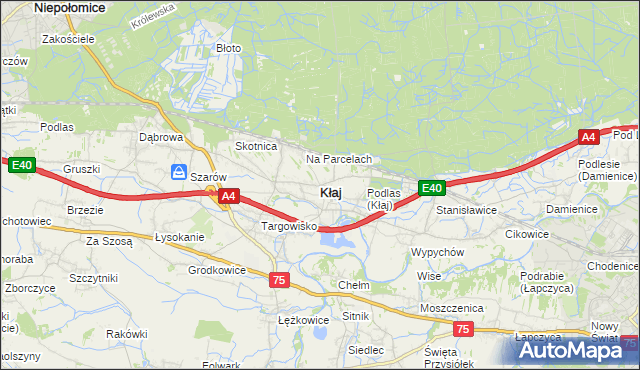 mapa Kłaj, Kłaj na mapie Targeo